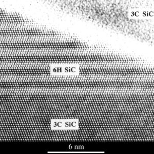 SiC-Image of part of a crystalline triple junction between SiC grains (within a silicon nitride particulate-reinforced silicon carbide composite)